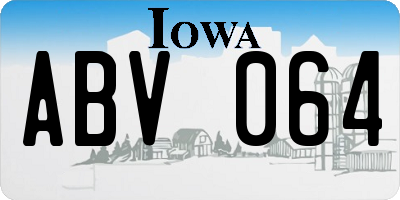 IA license plate ABV064