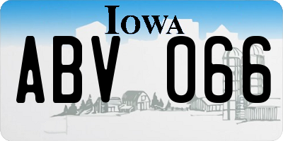 IA license plate ABV066