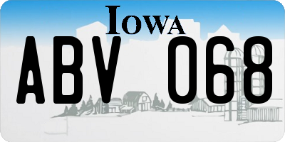 IA license plate ABV068