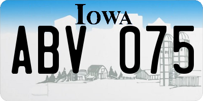 IA license plate ABV075