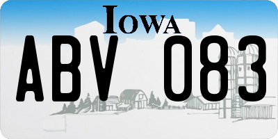 IA license plate ABV083