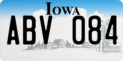 IA license plate ABV084