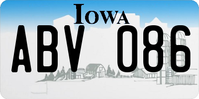 IA license plate ABV086