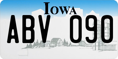 IA license plate ABV090