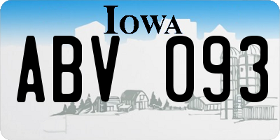 IA license plate ABV093