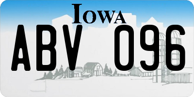 IA license plate ABV096