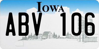 IA license plate ABV106