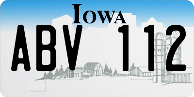 IA license plate ABV112