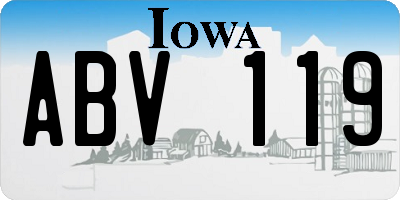 IA license plate ABV119