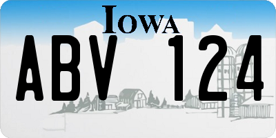 IA license plate ABV124