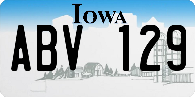 IA license plate ABV129