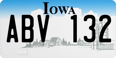 IA license plate ABV132