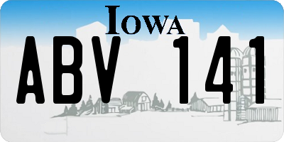 IA license plate ABV141