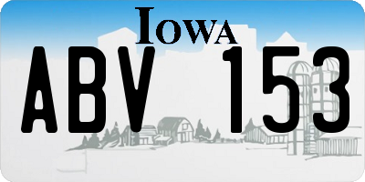 IA license plate ABV153