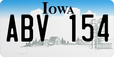 IA license plate ABV154