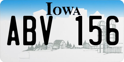 IA license plate ABV156