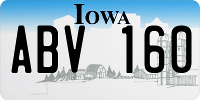 IA license plate ABV160