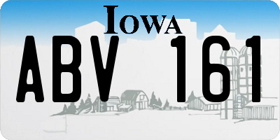 IA license plate ABV161