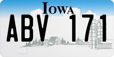 IA license plate ABV171