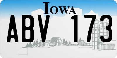IA license plate ABV173