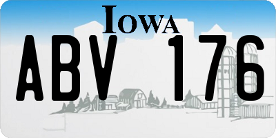 IA license plate ABV176