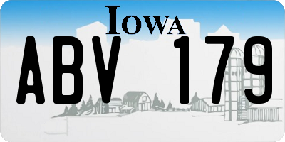 IA license plate ABV179