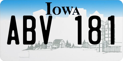 IA license plate ABV181