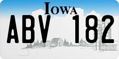 IA license plate ABV182