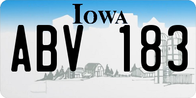 IA license plate ABV183