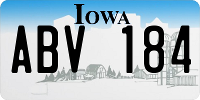 IA license plate ABV184