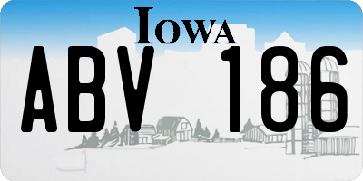 IA license plate ABV186