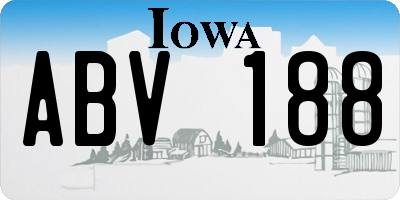 IA license plate ABV188