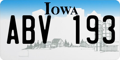 IA license plate ABV193