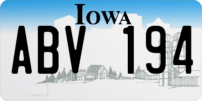 IA license plate ABV194