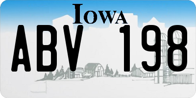 IA license plate ABV198