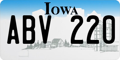 IA license plate ABV220