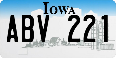 IA license plate ABV221