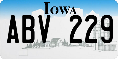 IA license plate ABV229