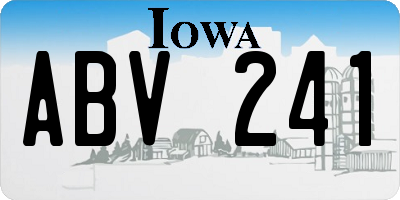 IA license plate ABV241