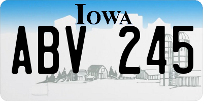 IA license plate ABV245