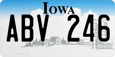 IA license plate ABV246