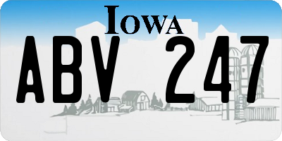 IA license plate ABV247