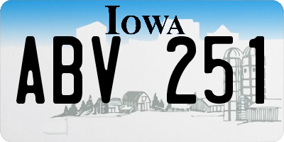 IA license plate ABV251