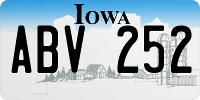 IA license plate ABV252