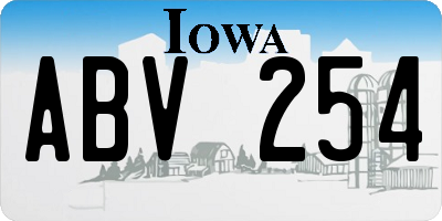 IA license plate ABV254