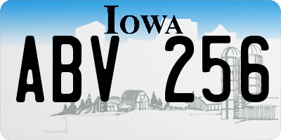 IA license plate ABV256