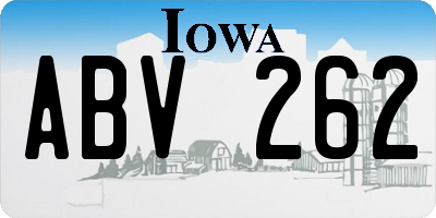IA license plate ABV262
