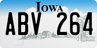 IA license plate ABV264