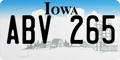 IA license plate ABV265