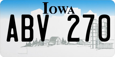 IA license plate ABV270
